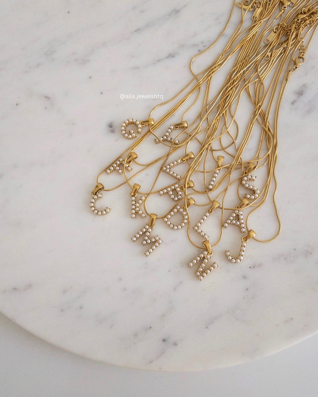 Pearl & Gold Inital Necklace